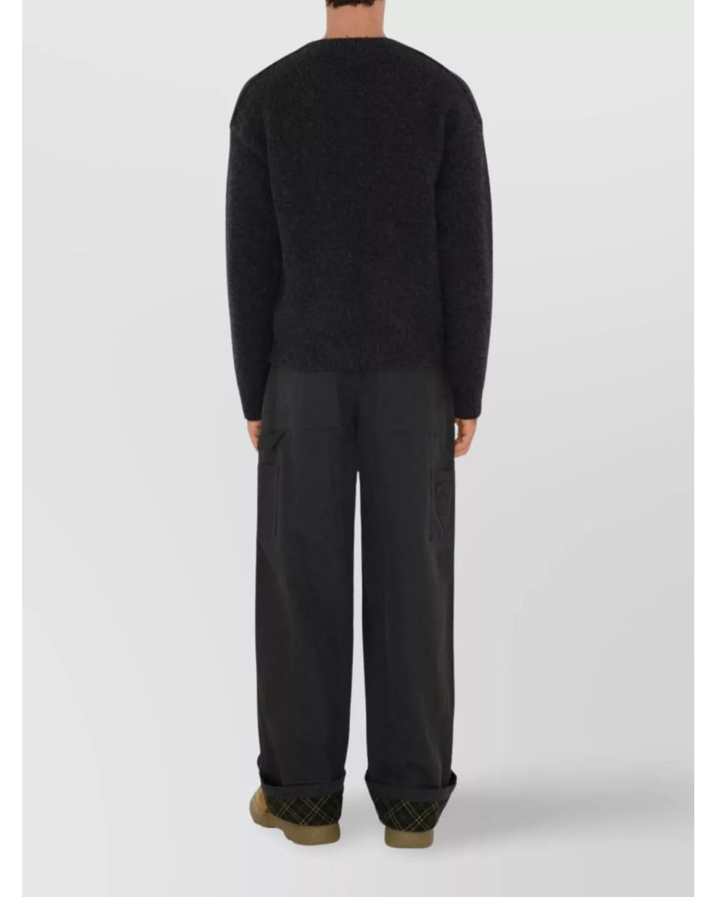 Burberry Black Cotton Oversized Straight-Leg Carpenter Trousers for men