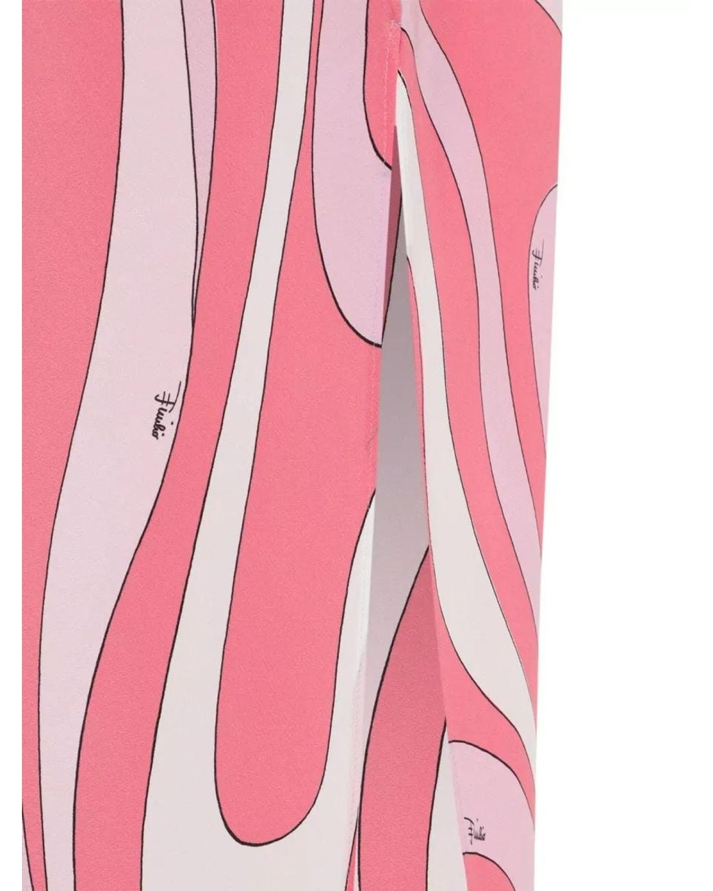 Emilio Pucci Pink Silk Printed V-Neck Sleeveless Maxi Dress