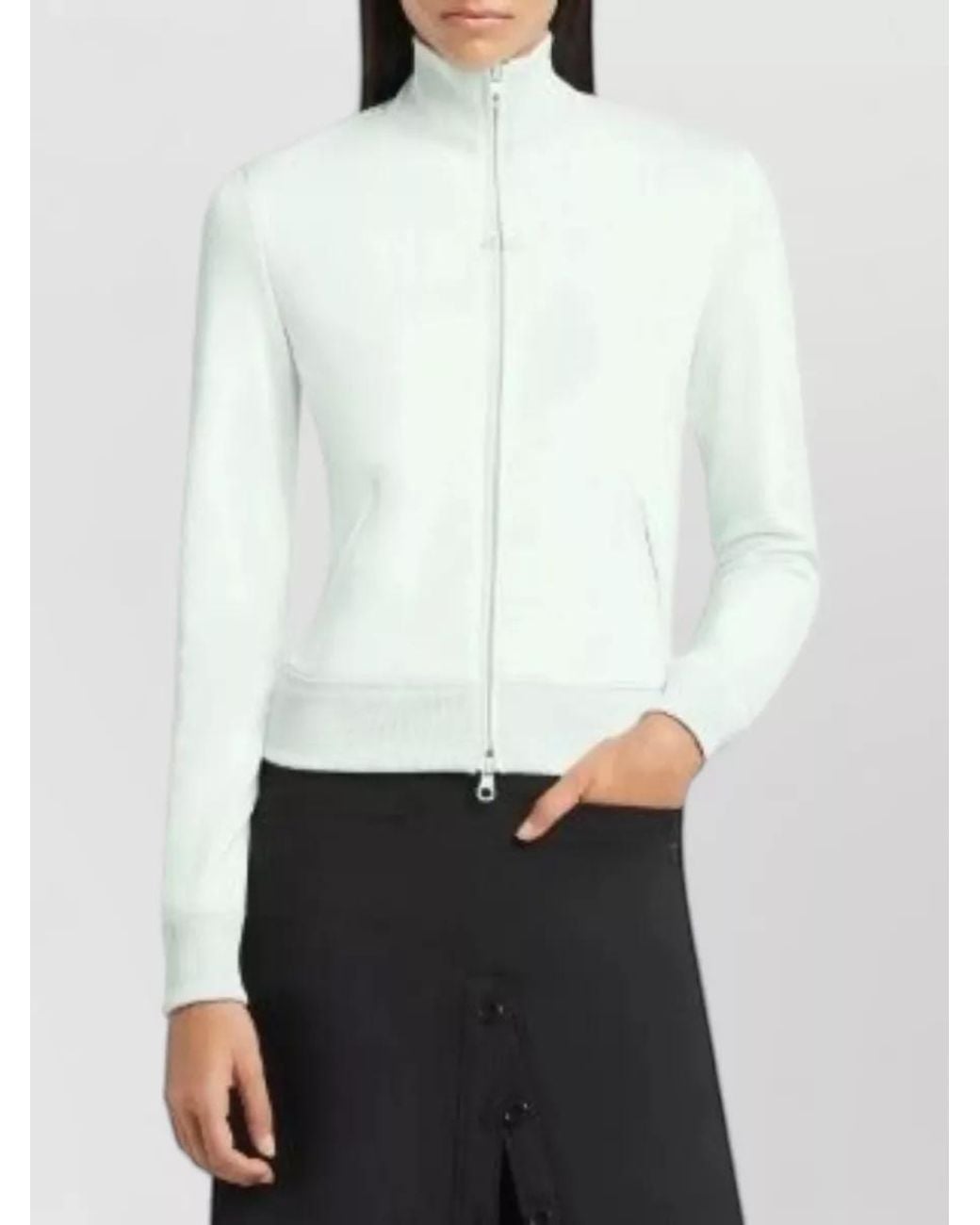 Courreges White Signature Track Jacket High Collar