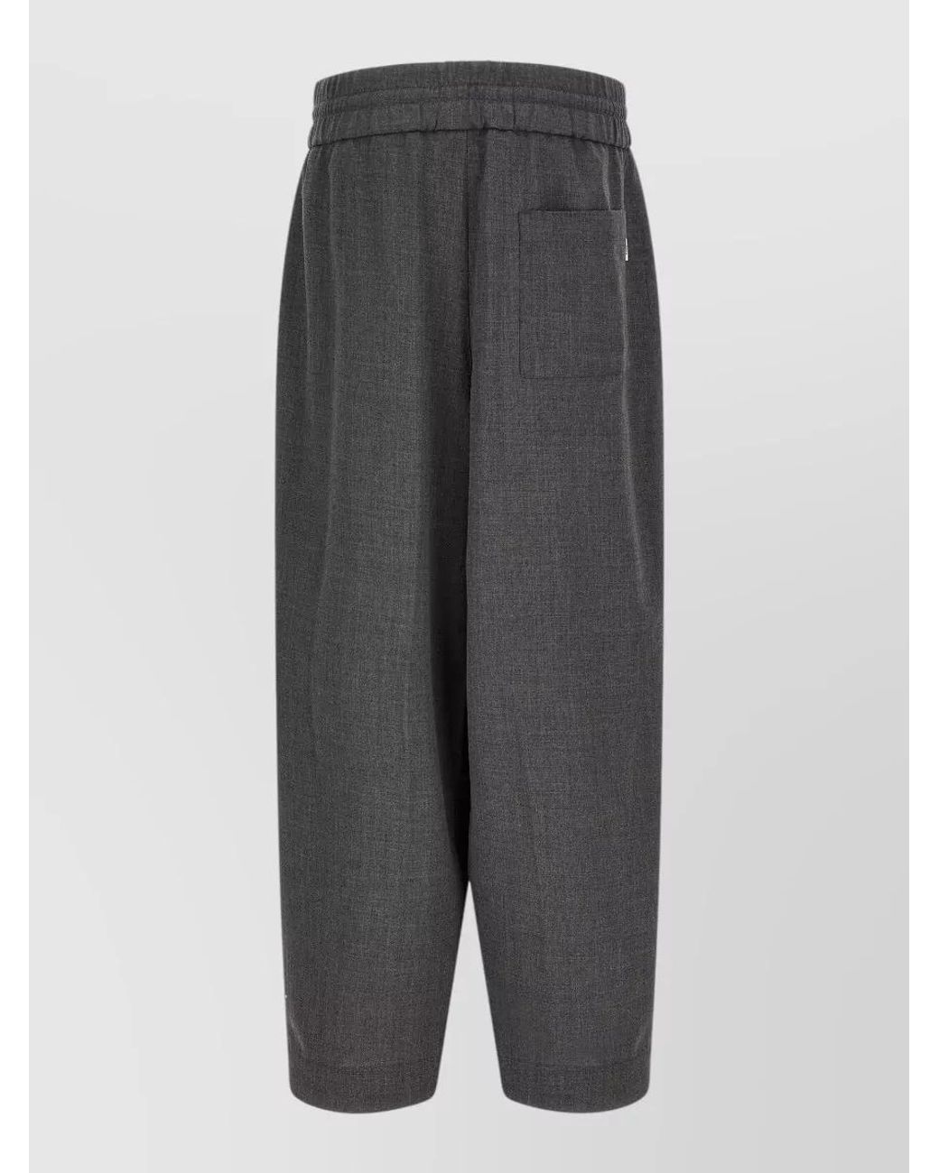 AMI Gray Virgin Wool Relaxed-Fit Trousers for men