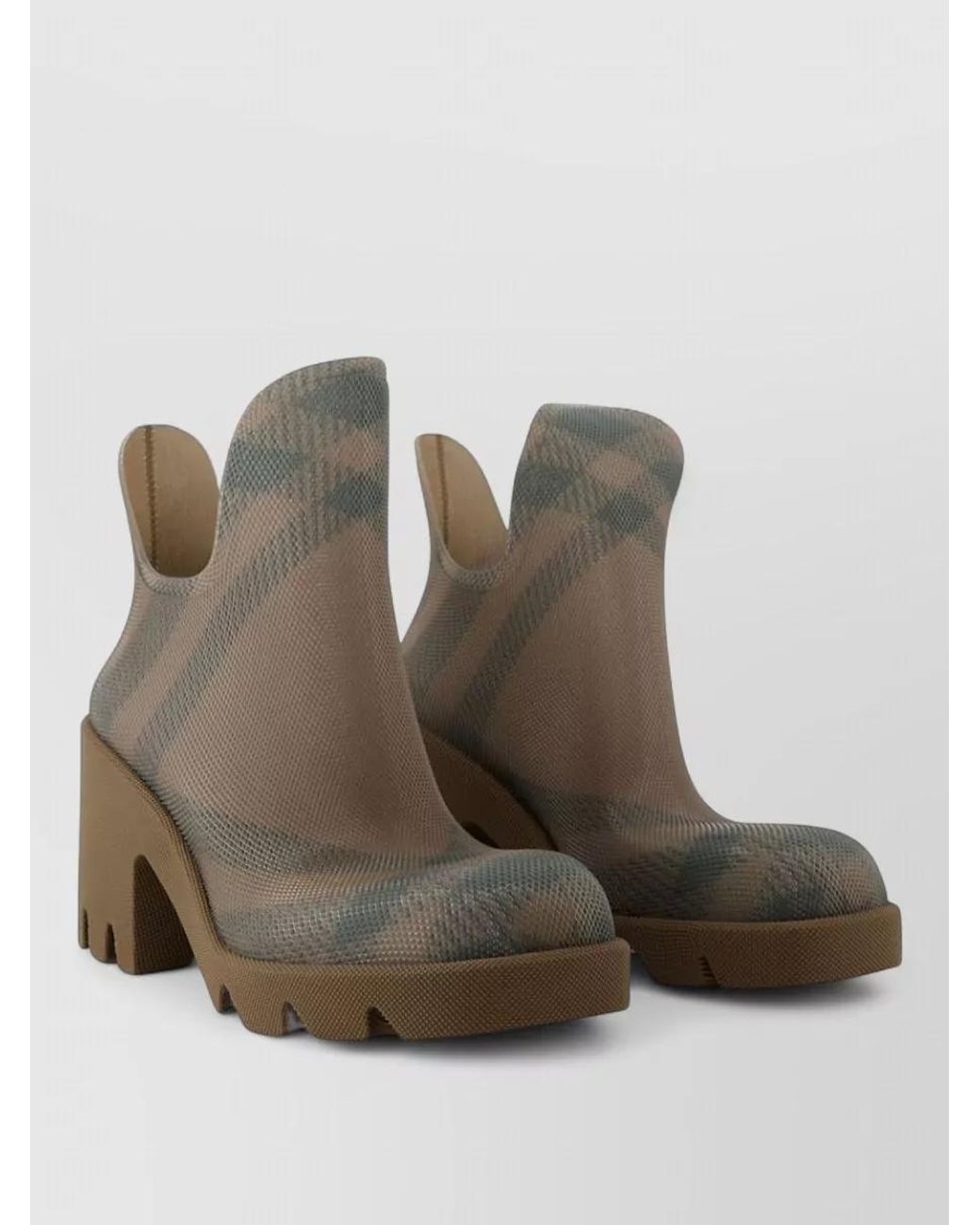 Burberry Brown Check Ankle Boots