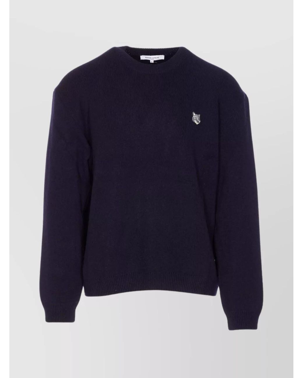Maison Kitsuné Blue Wool Comfort-Fit Long-Sleeve Jumper for men