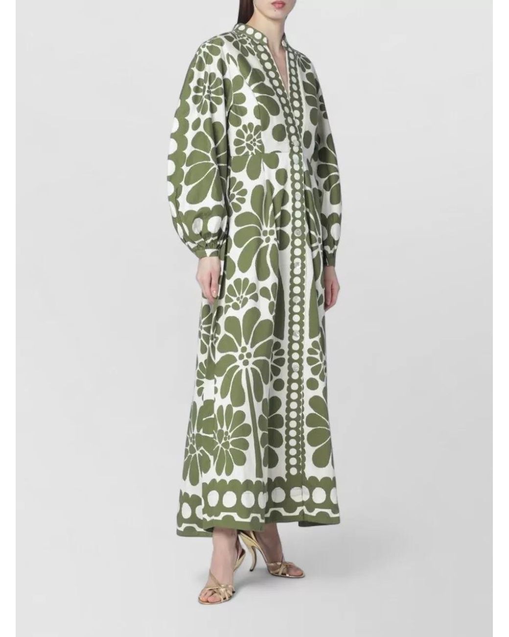 Farm Rio Green Printed Maxi Dress