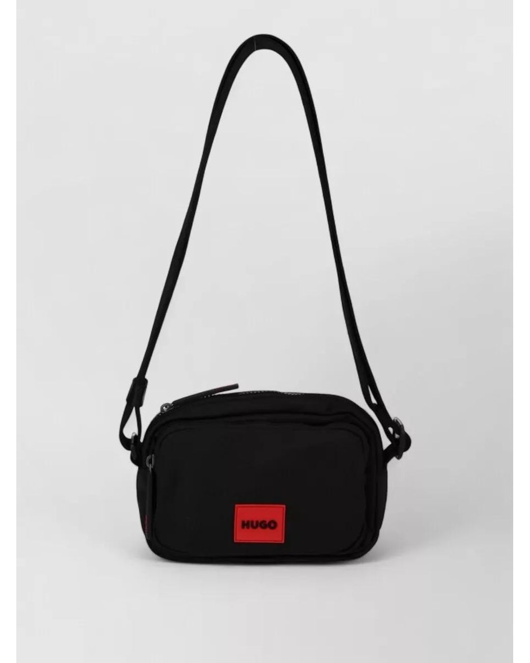 HUGO White Recycled Polyester Shoulder Bag for men