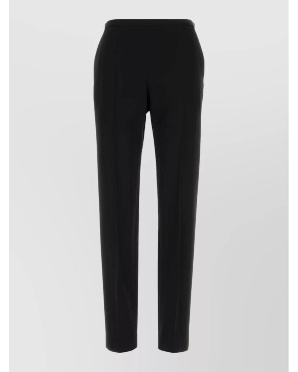 The Row Black Wool Slim-Fit Trousers