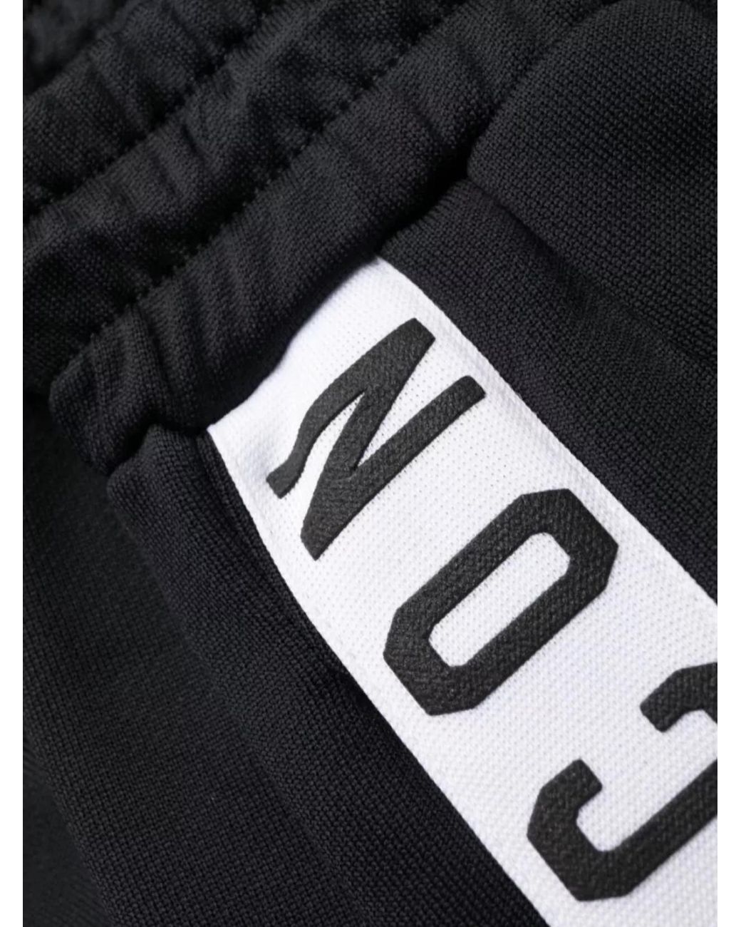 DSquared² Black Logo-Tape Wide-Leg Track Pants