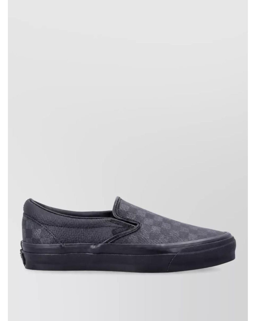 Vans Blue Leather Checkerboard Slip-On Sneakers