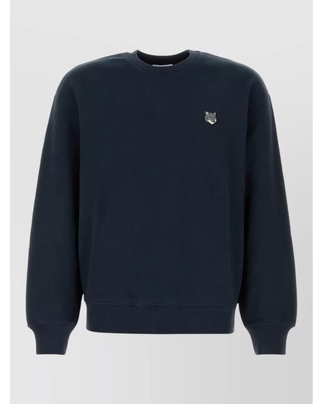Maison Kitsuné Blue Cotton Crew Neck Sweatshirt for men