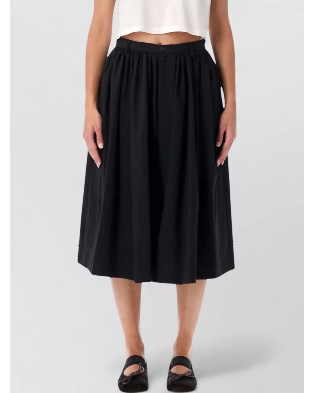 MM6 by Maison Margiela Black Pleated Bermuda Skirt