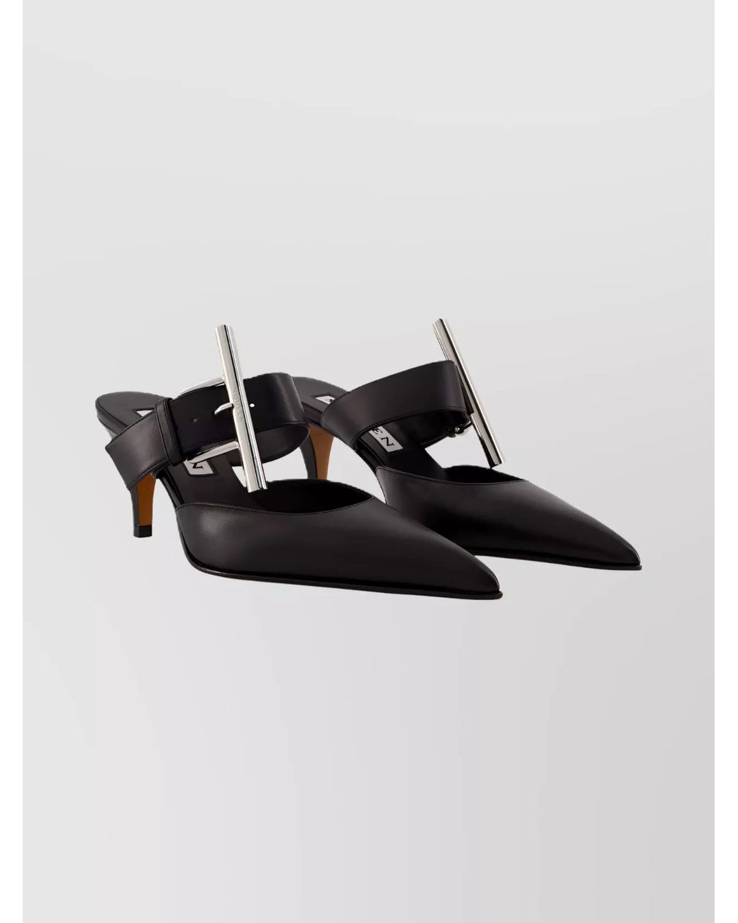 McQueen Black Leather Pointed-Toe Pumps