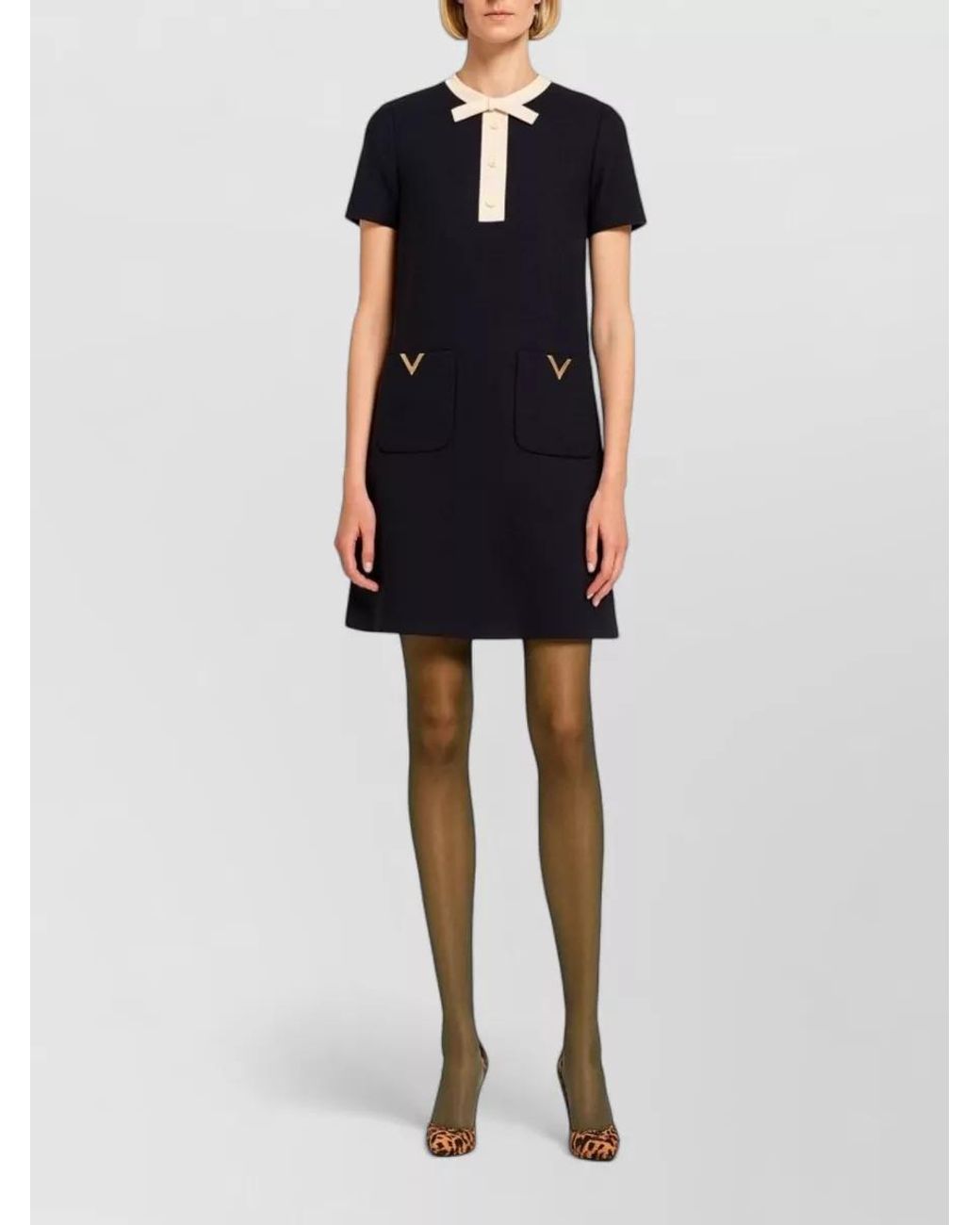 Valentino Blue Wool Silk Mini Dress