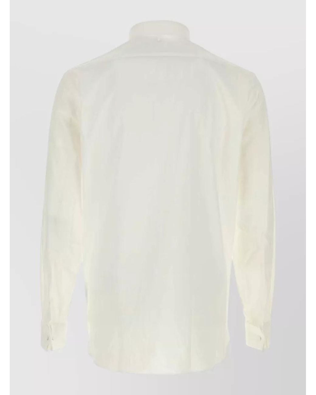 Tom Ford White Cotton Regular-Fit Long-Sleeve Shirt for men
