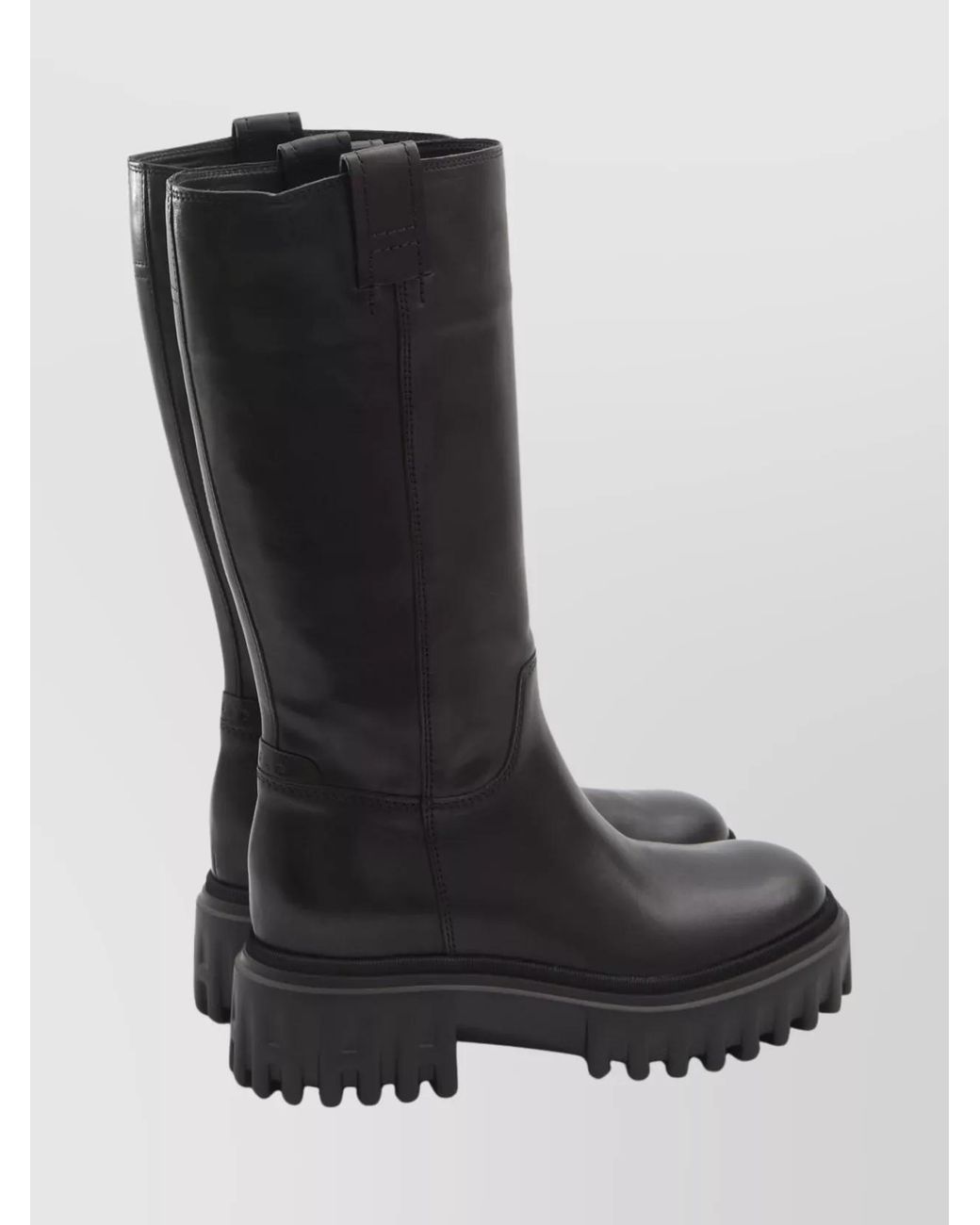 Hogan Black Leather High Boots