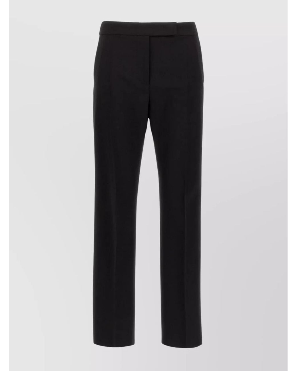 Max Mara Black Wool Straight-Leg Tailored Trousers