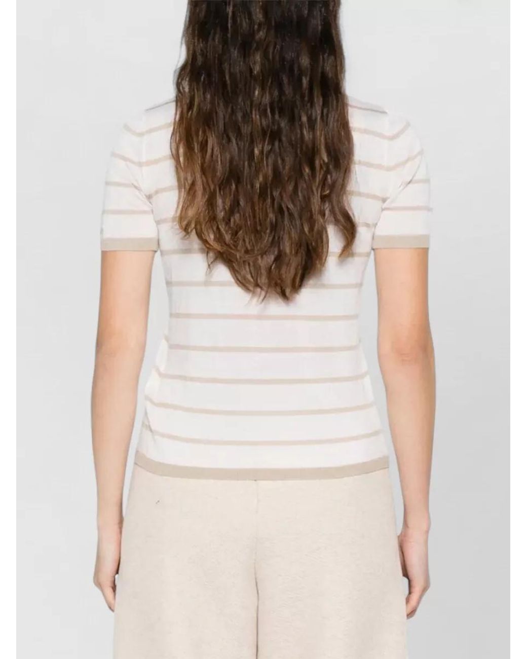 Max Mara Gray Striped Cashmere Silk Sweater