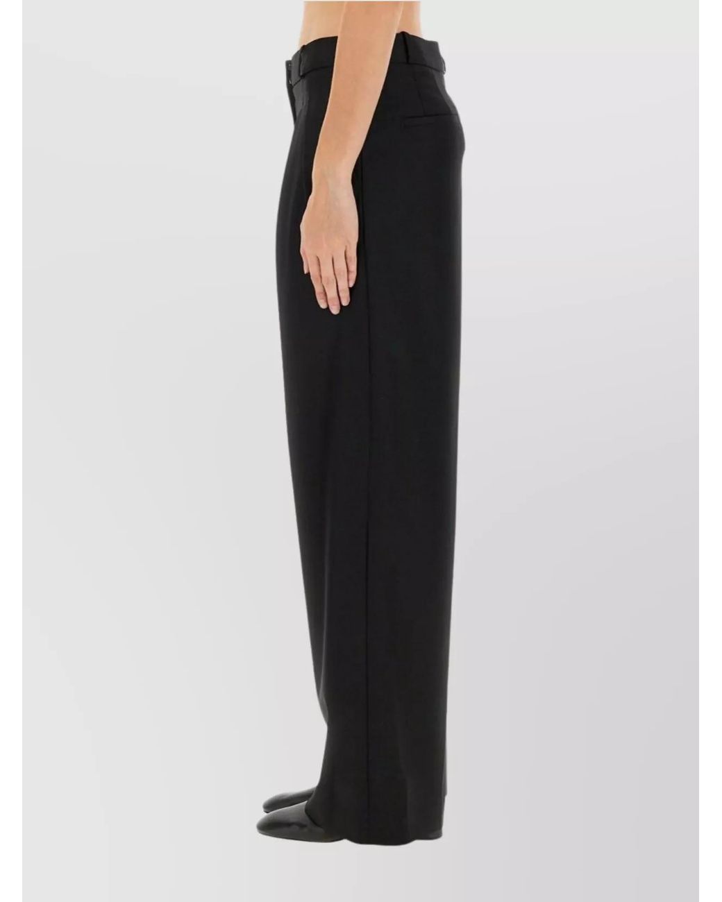 Loulou de Saison Black Virgin Wool Wide-Leg Trousers