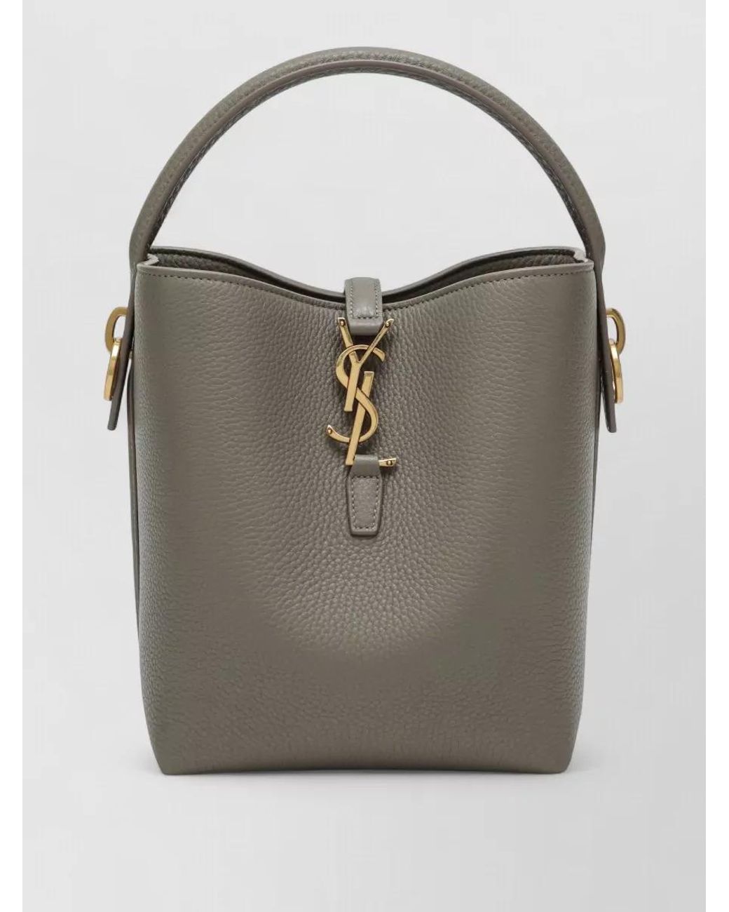 Saint Laurent Gray Le 37 Calf Leather Bucket Bag