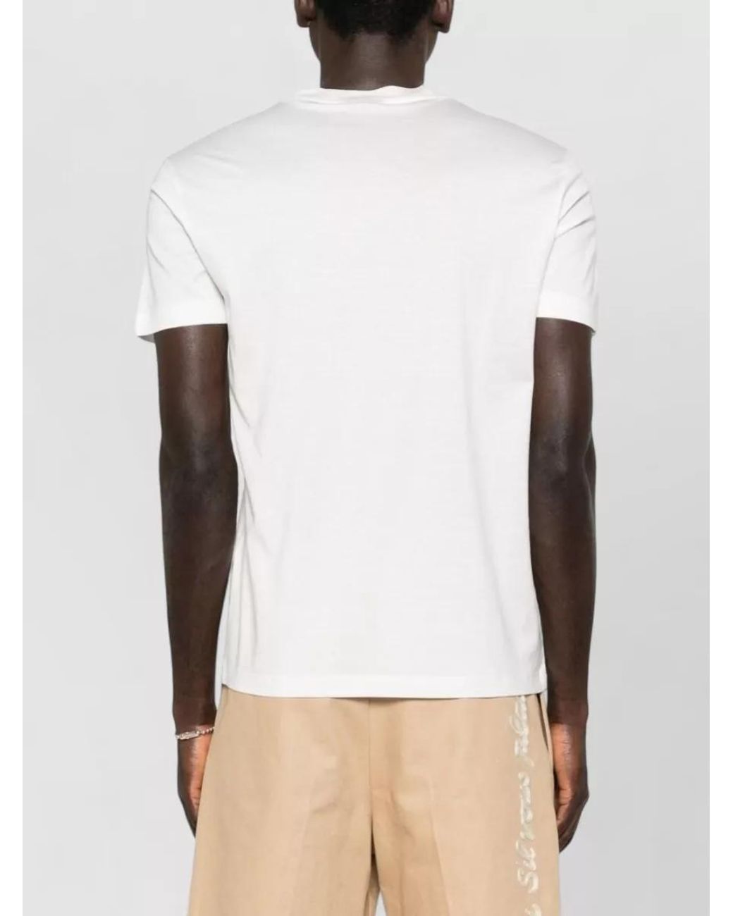 Emporio Armani White Crew Neck Short Sleeve T-Shirt for men