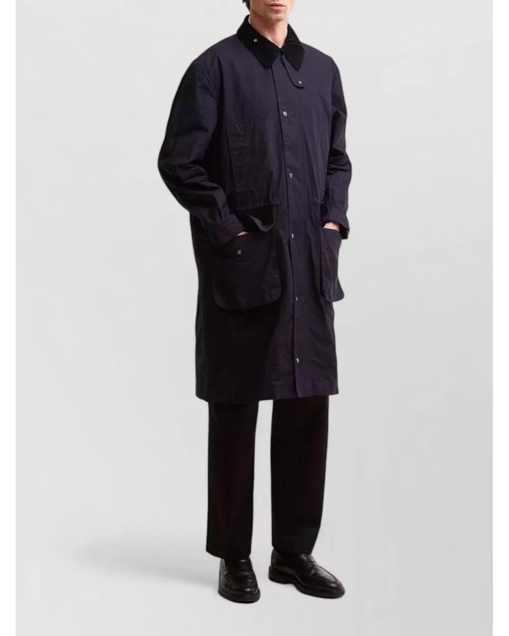Barbour Blue Waxed Cotton Lightweight Jacket for men