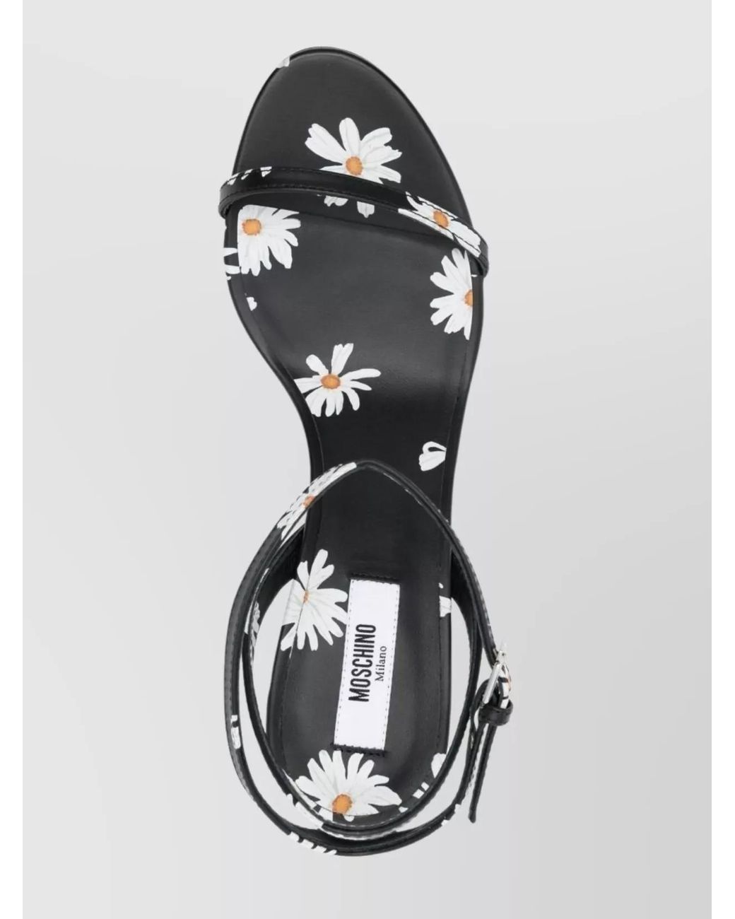 Moschino White Leather Almond Toe Sandals