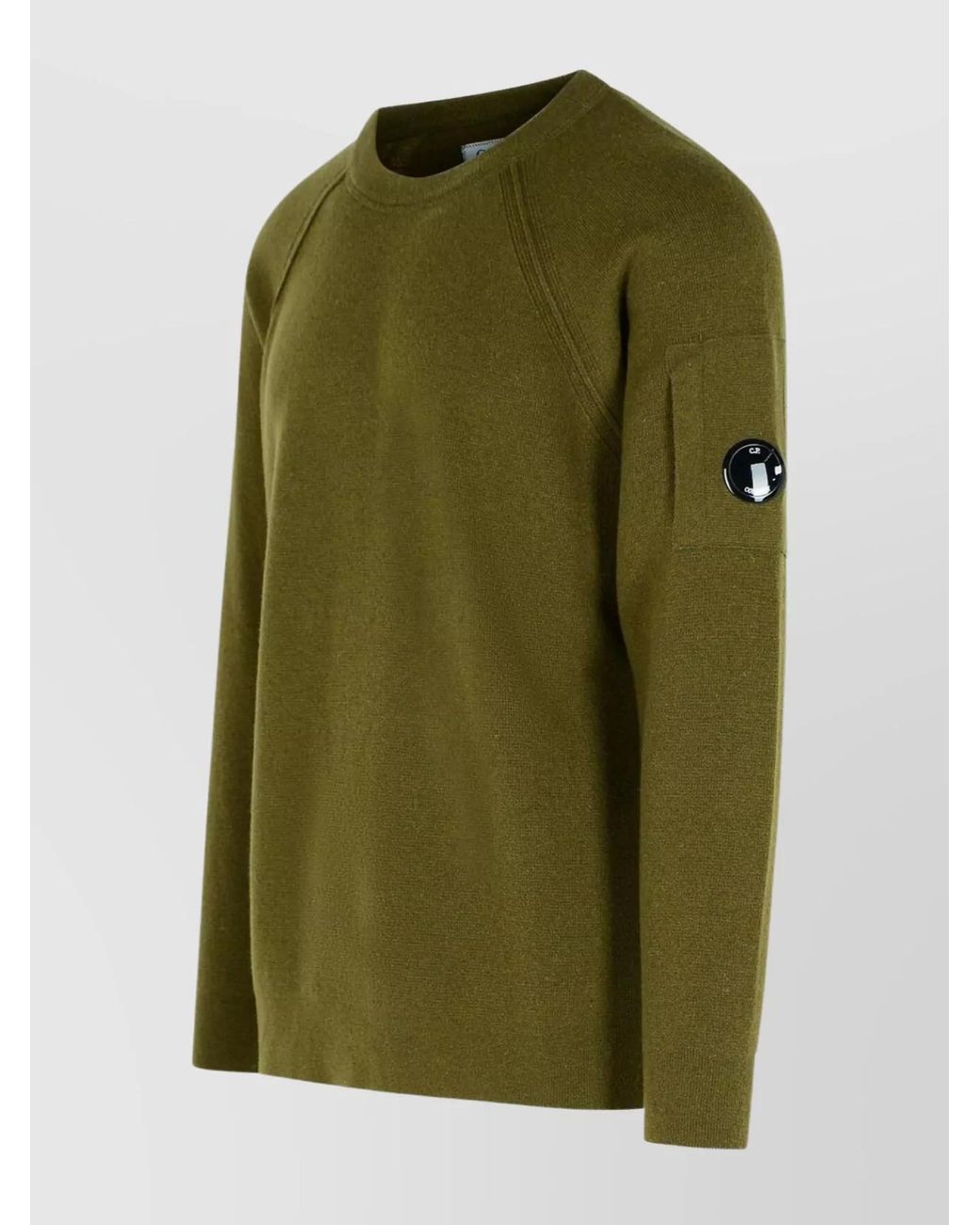 C P Company Green Wool Blend Crewneck Jumper for men