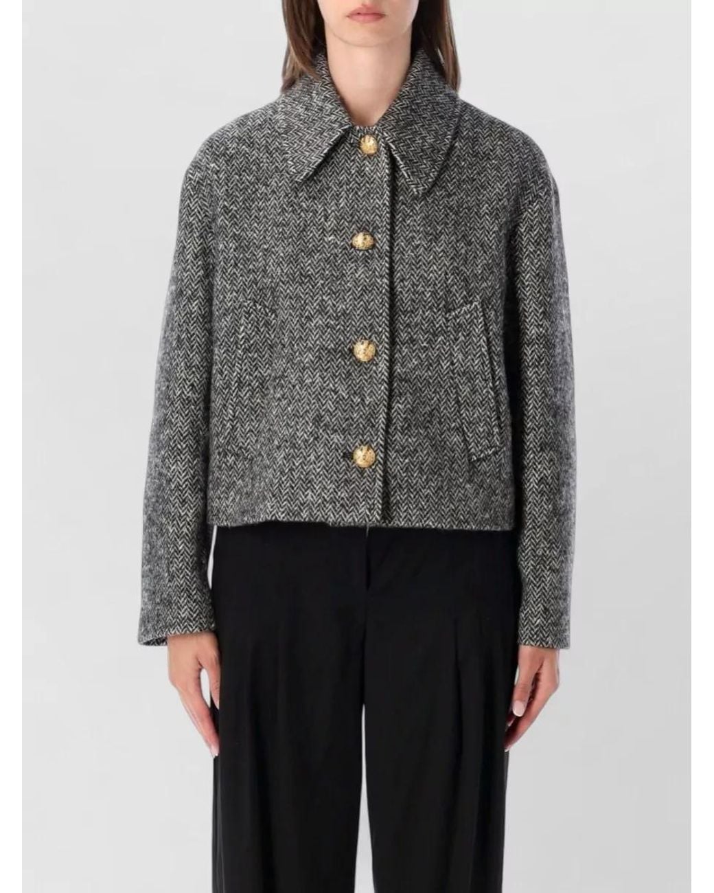 Valentino Gray Single Breasted Coat