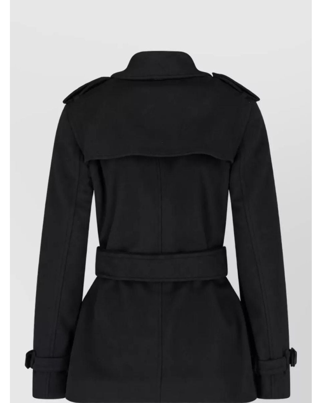 Burberry Black Cashmere Double-Breasted Trench Coat