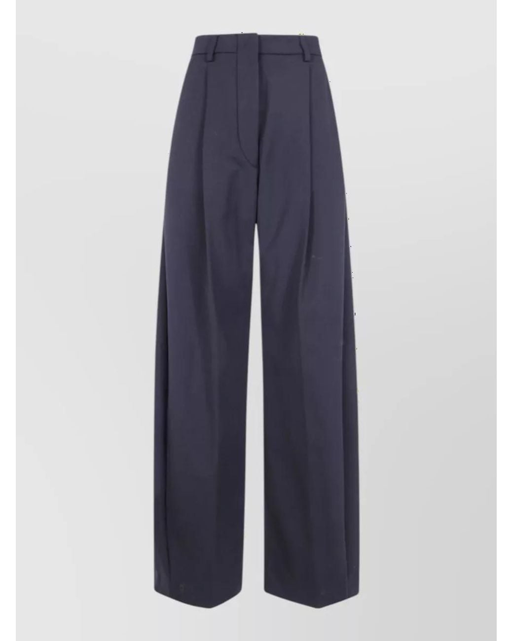 Thelatest Blue High-Rise Wide-Leg Suit Trousers