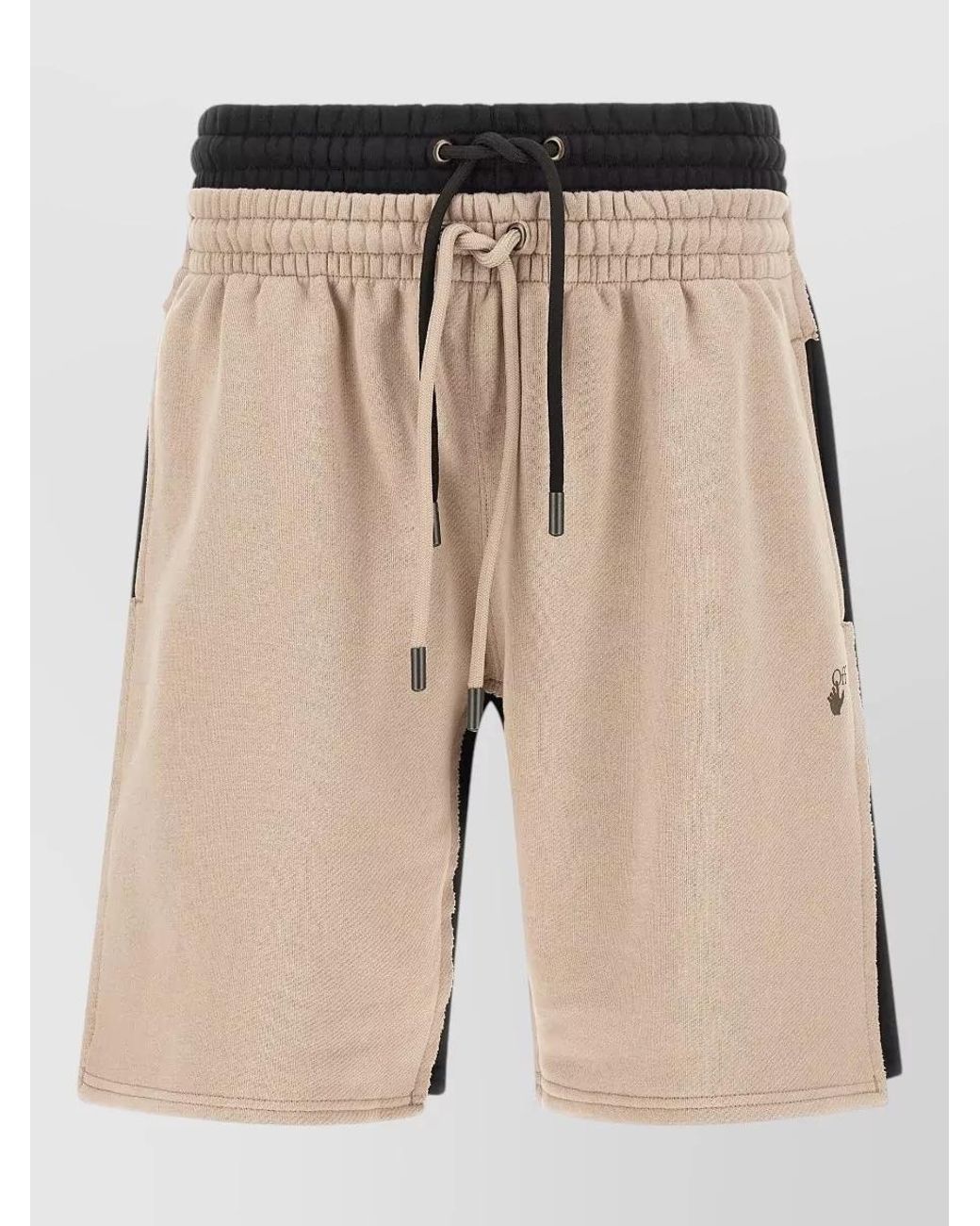 Off-White c/o Virgil Abloh Natural Cotton Two Tone Relaxed Fit Bermuda Shorts for men