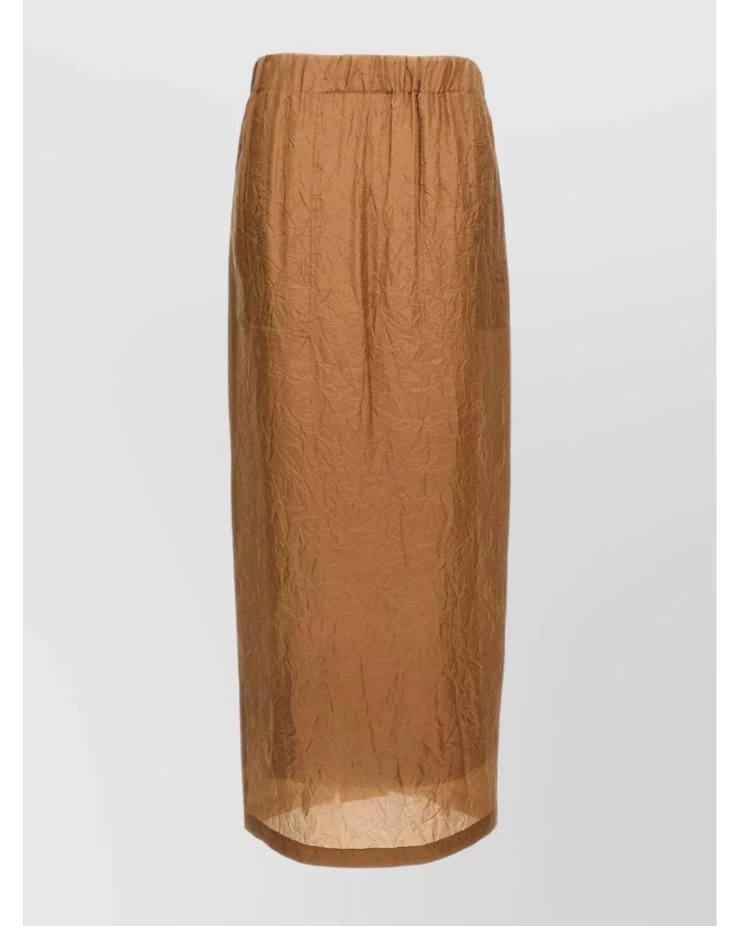 Max Mara Brown Silk Straight Skirt
