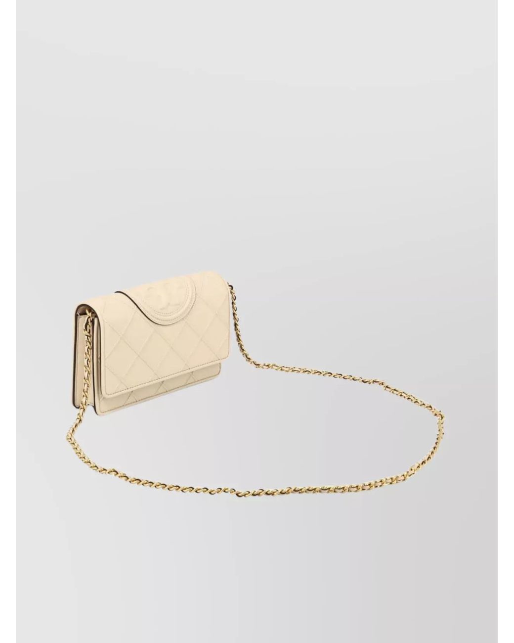 Tory Burch Natural Leather Chain Wallet