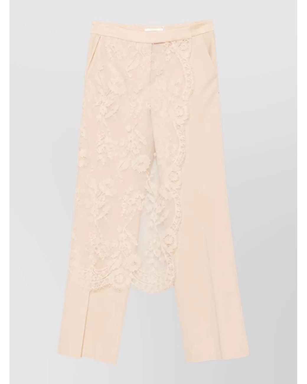 Zimmermann Natural Wool Lace Straight-Leg Suit Trousers