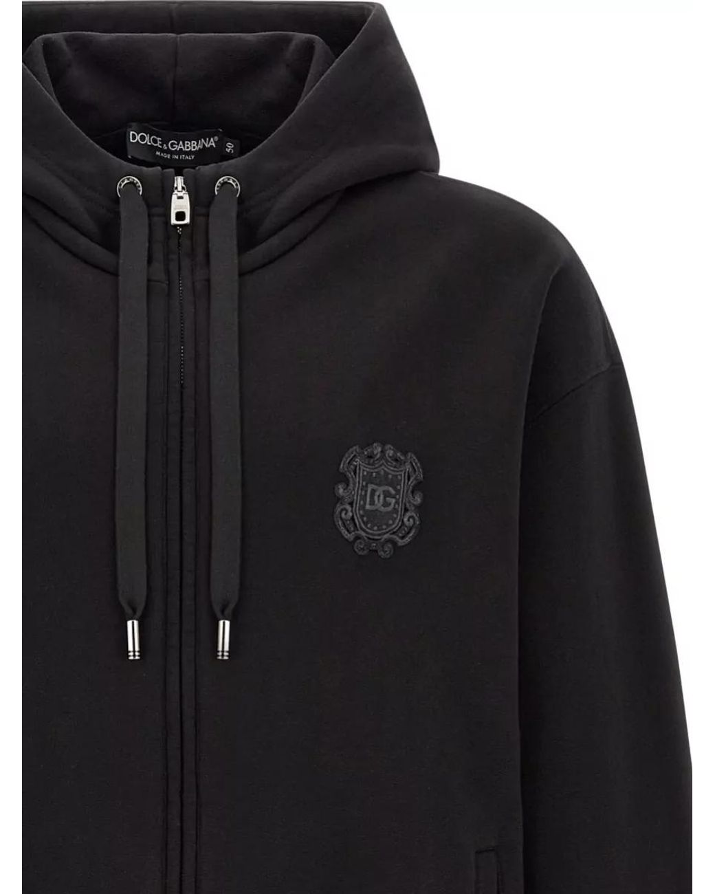 Dolce & Gabbana Blue Ribbed Hooded Zip Jacket for men