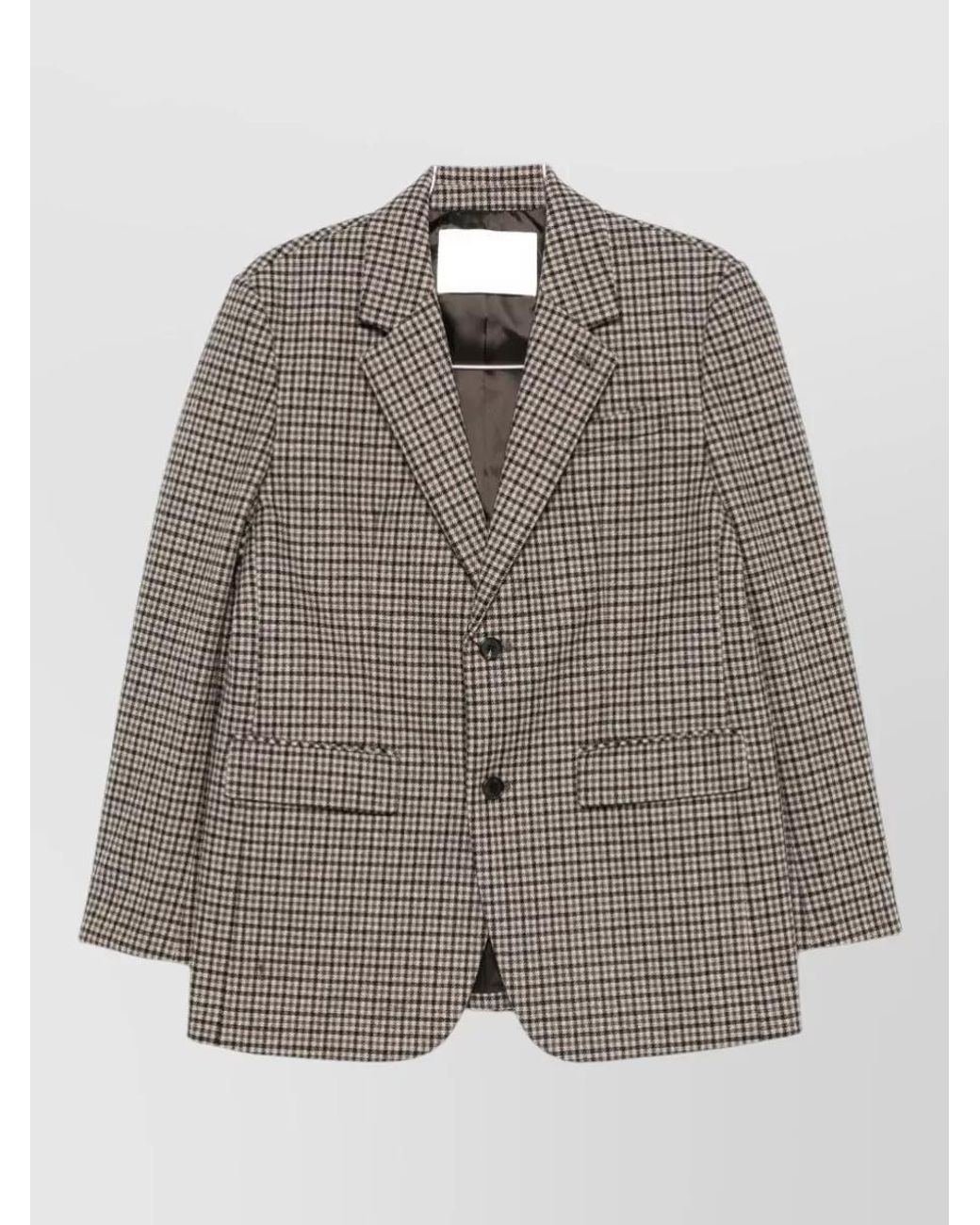 DUNST Gray Wool Houndstooth Single-Breasted Blazer