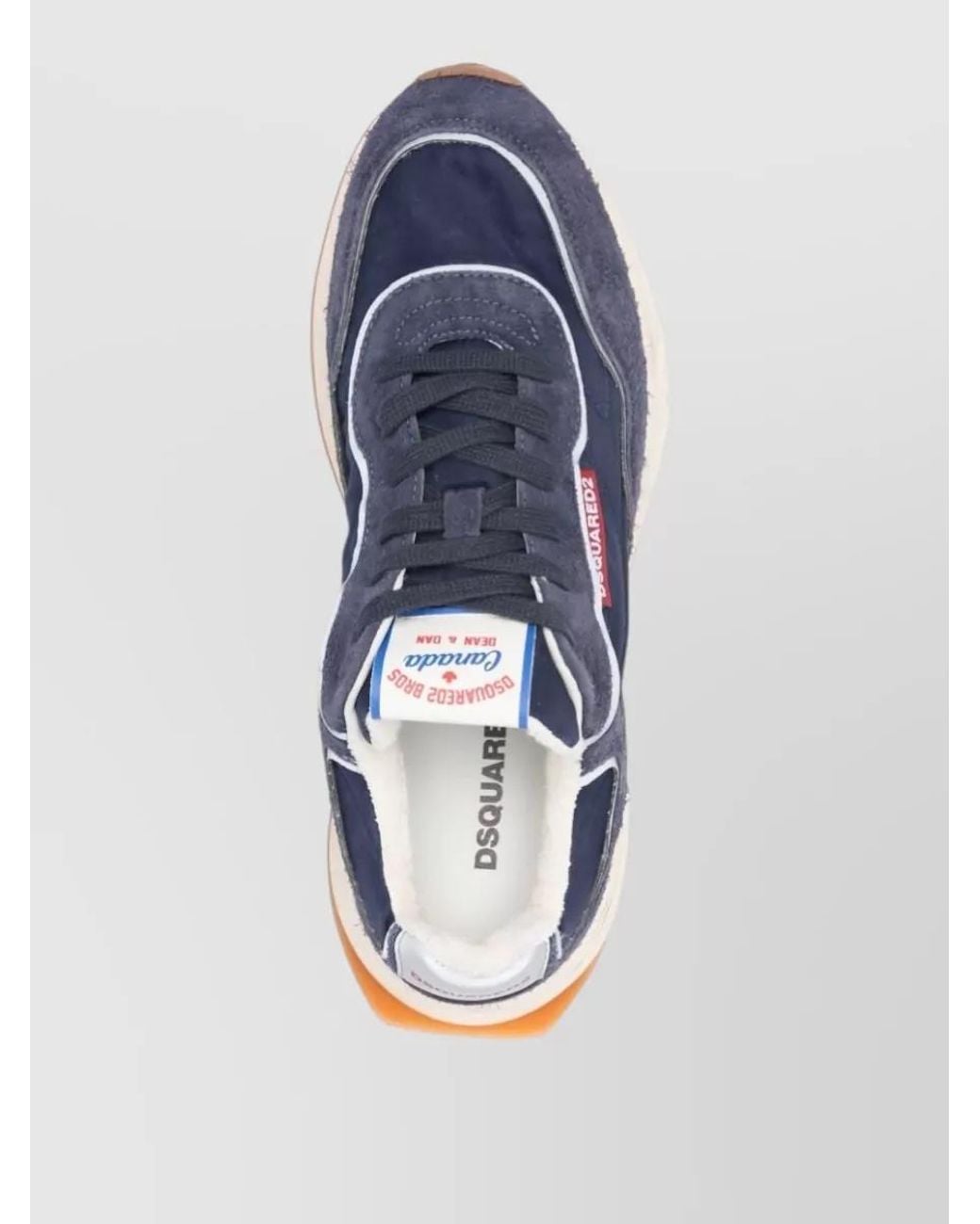 DSquared² Blue Suede Panel Low-Top Sneakers for men