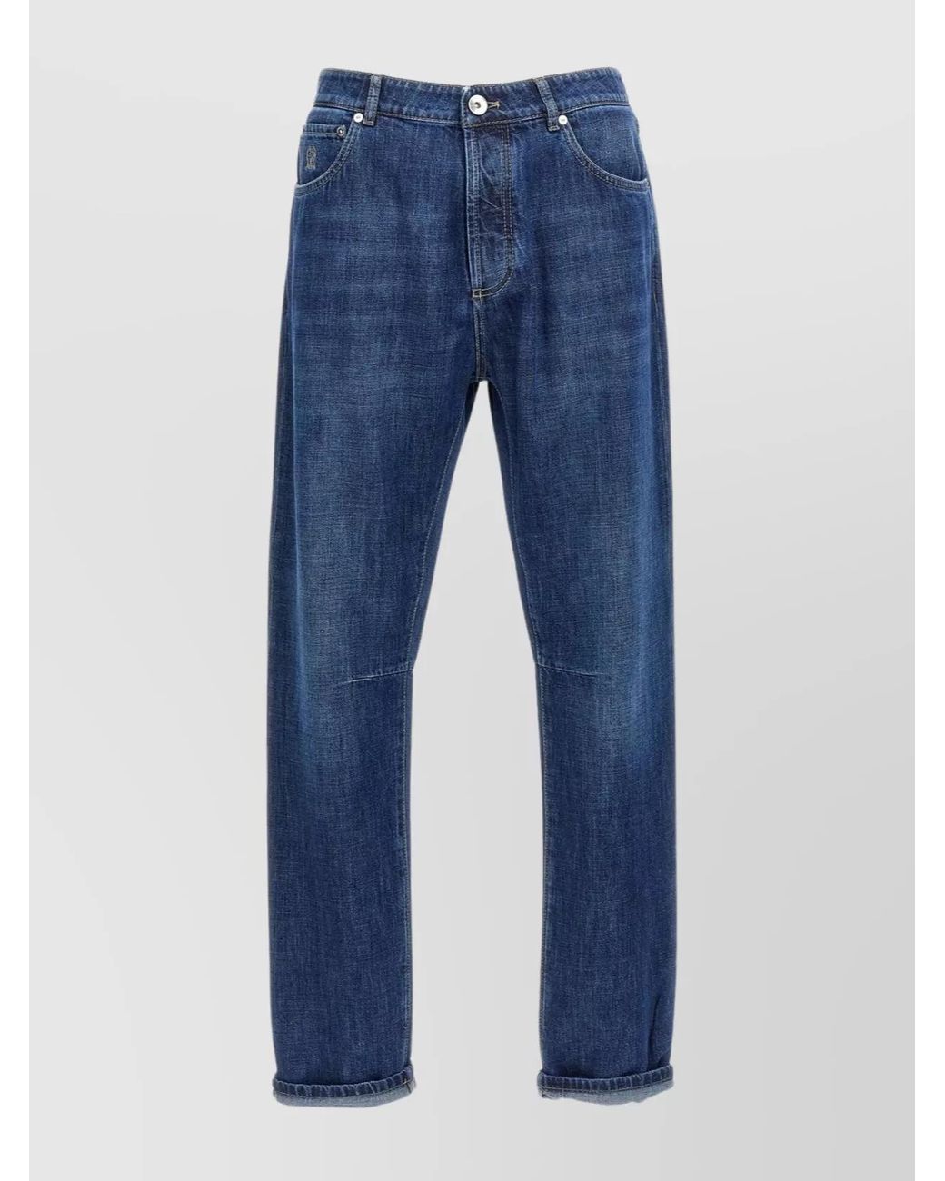 Brunello Cucinelli Blue Denim Leisure-Fit Straight-Leg Jeans for men
