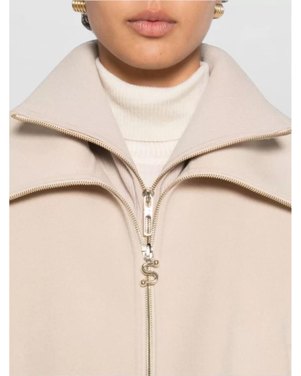 Sportmax Natural Virgin Wool Oversized Coat