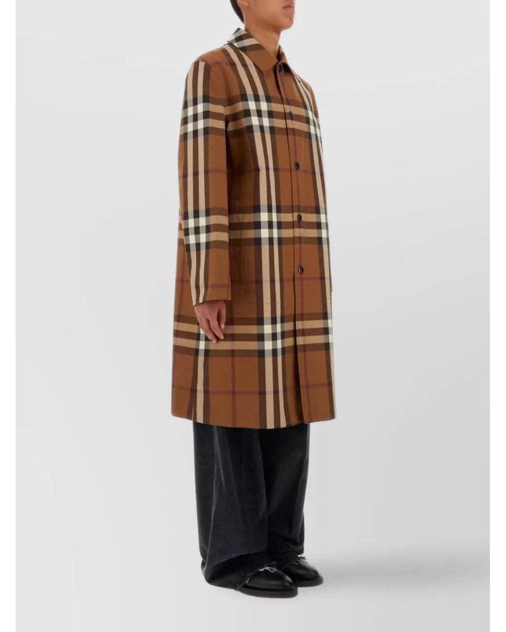 Burberry Brown Cotton Embroidered Reversible Trench Coat for men