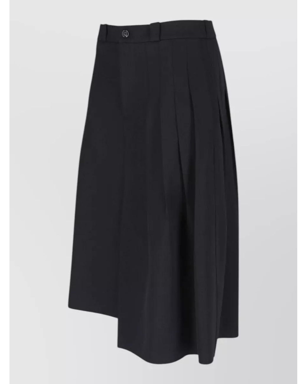 Our Legacy Black Virgin Wool Asymmetric Pleated Midi Skirt