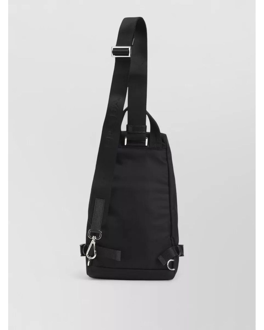 Prada Black Triangle Recycled Polyamide One-Shoulder Backpack