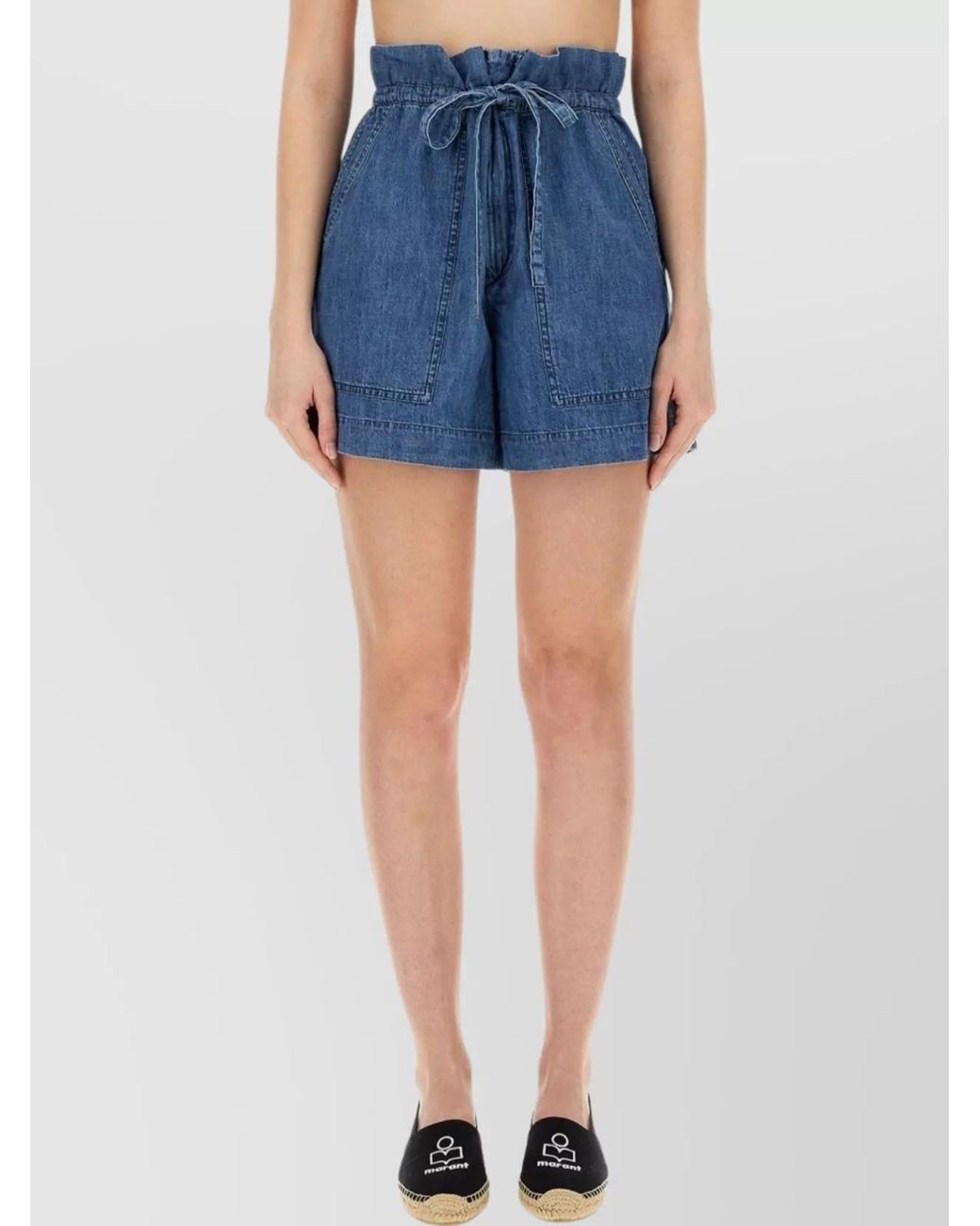 Isabel Marant Blue Cotton Regular-Fit Knee-Length Shorts