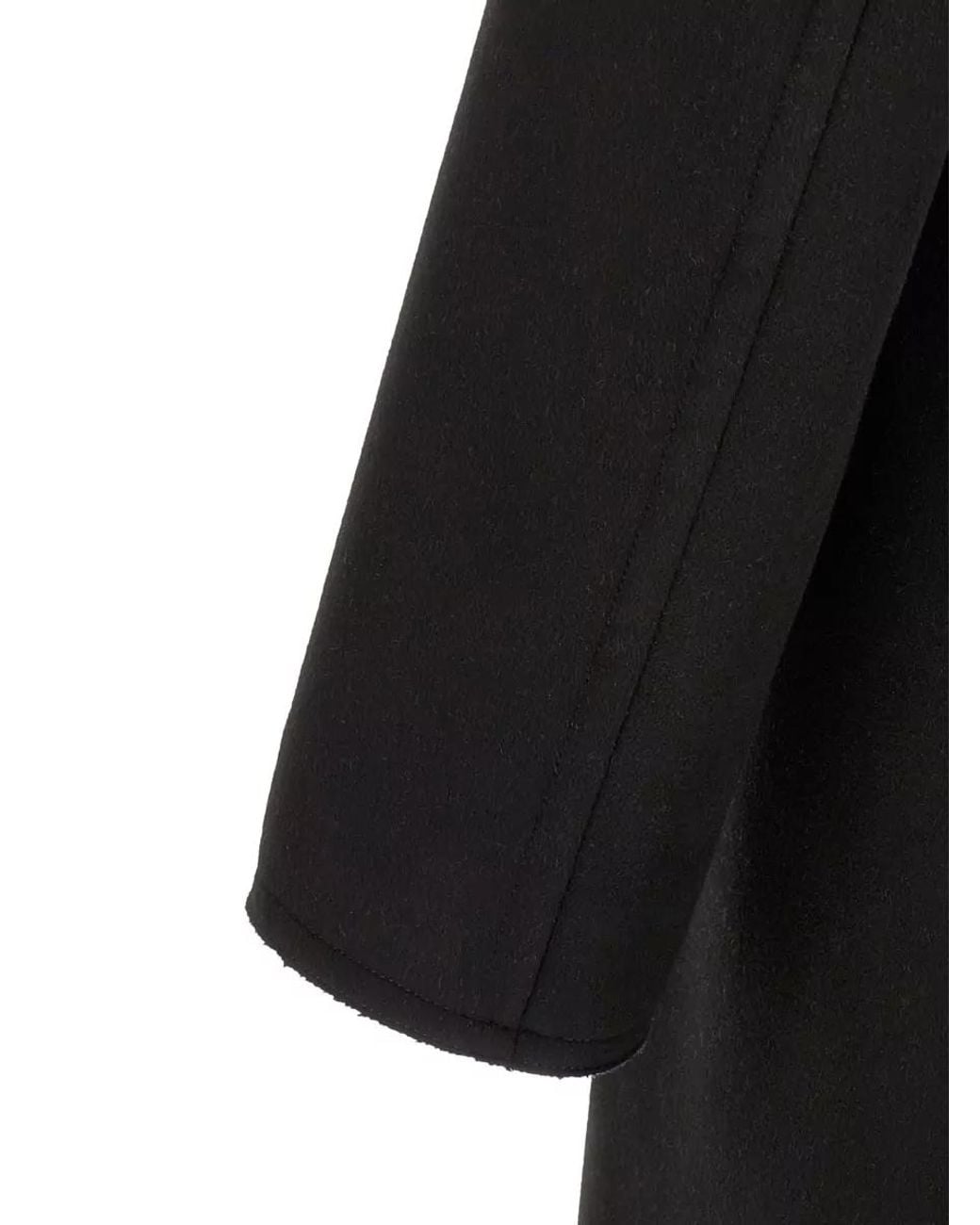 Tom Ford Black Cashmere Virgin Wool Double-Breasted Officer Coat for men