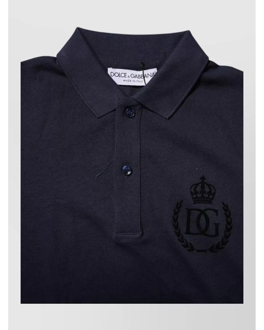 Dolce & Gabbana Blue Cotton Polo Shirt for men