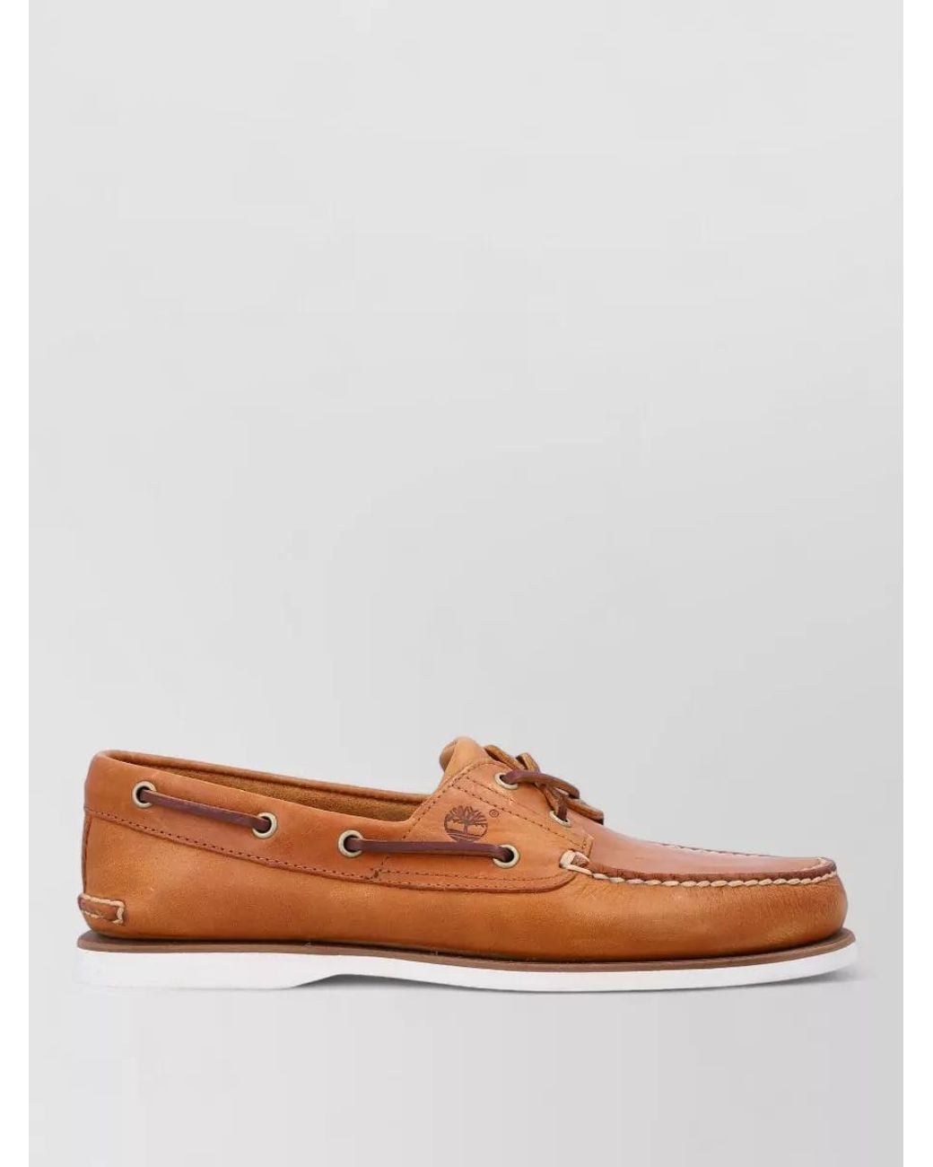 Timberland Brown Leather Boat Shoes for men