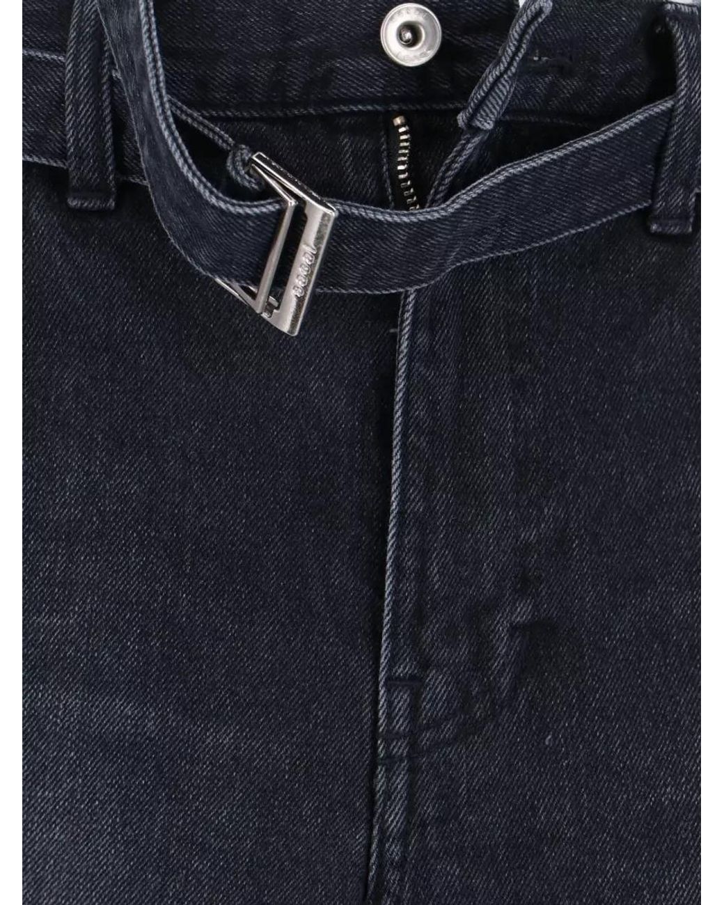 Sacai Blue Denim Wide-Leg Jeans for men