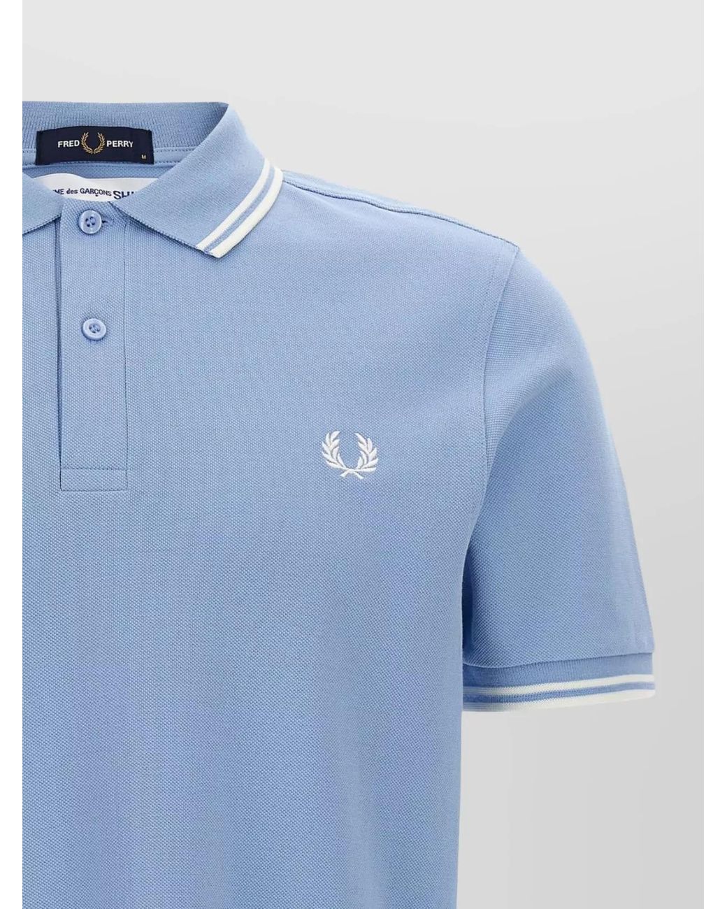 Comme des Garçons Blue Graphic Print Polo Shirt Fred Perry for men