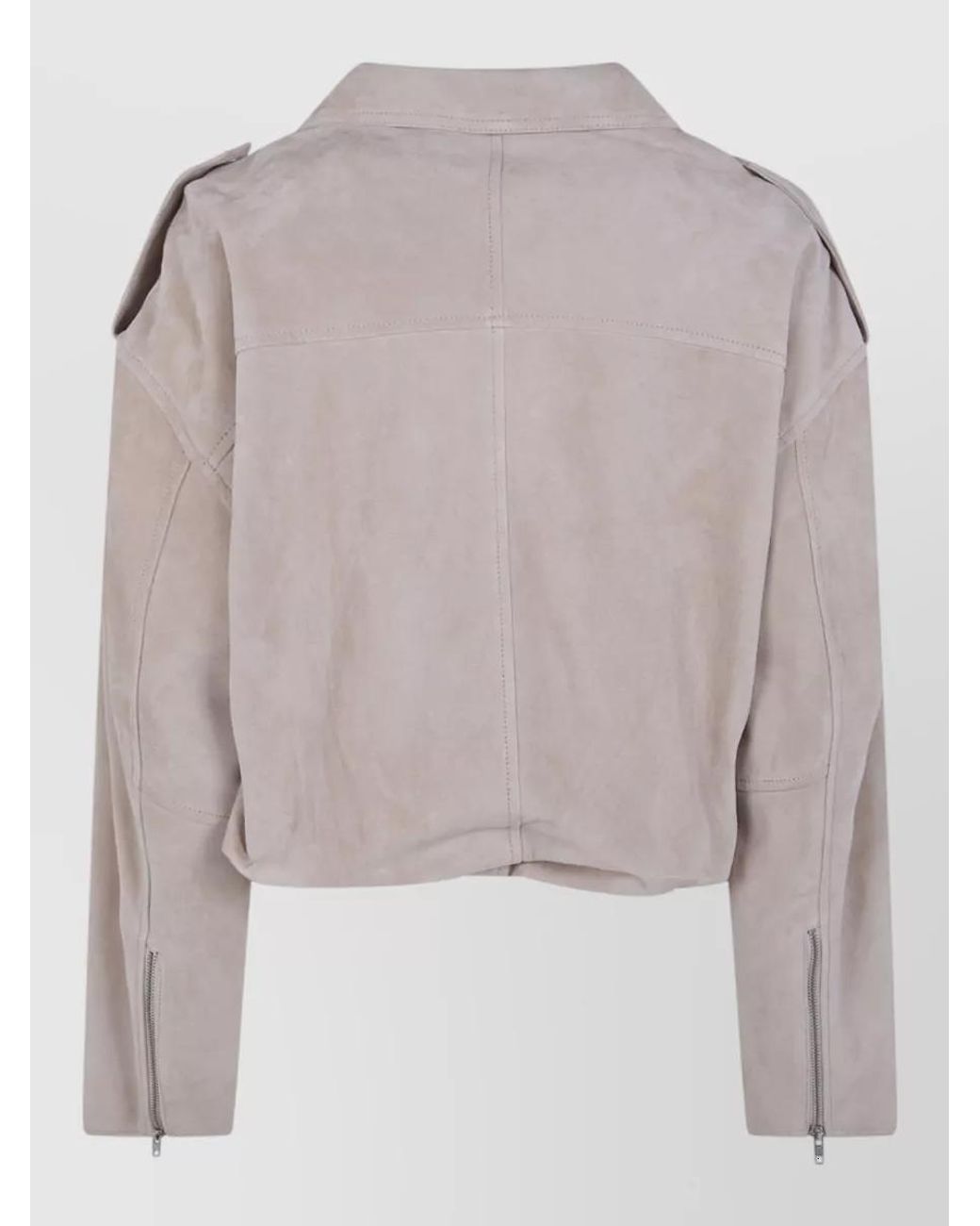 DR. HOPE Gray Suede Biker Jacket