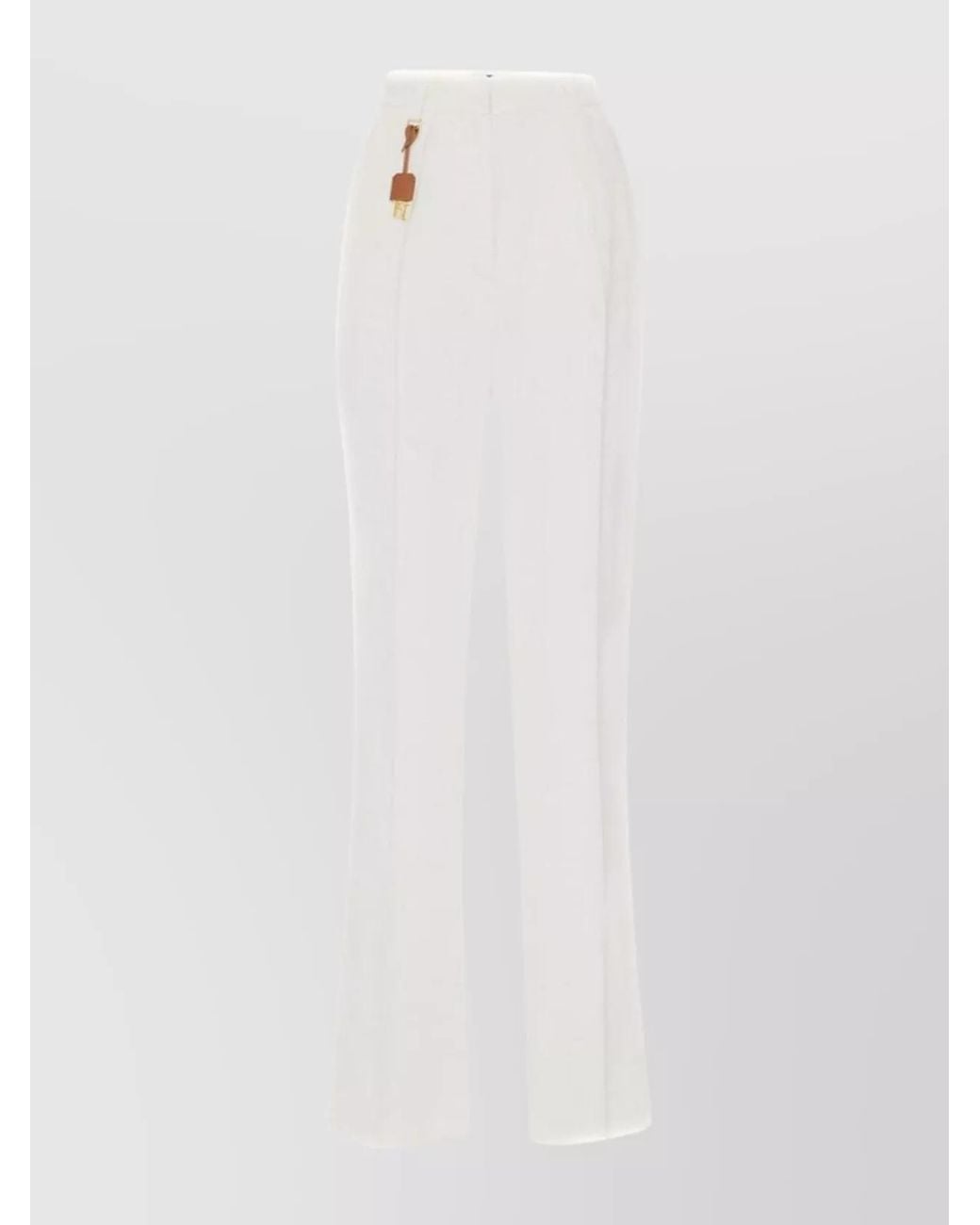 Elisabetta Franchi White Wide Leg Trousers