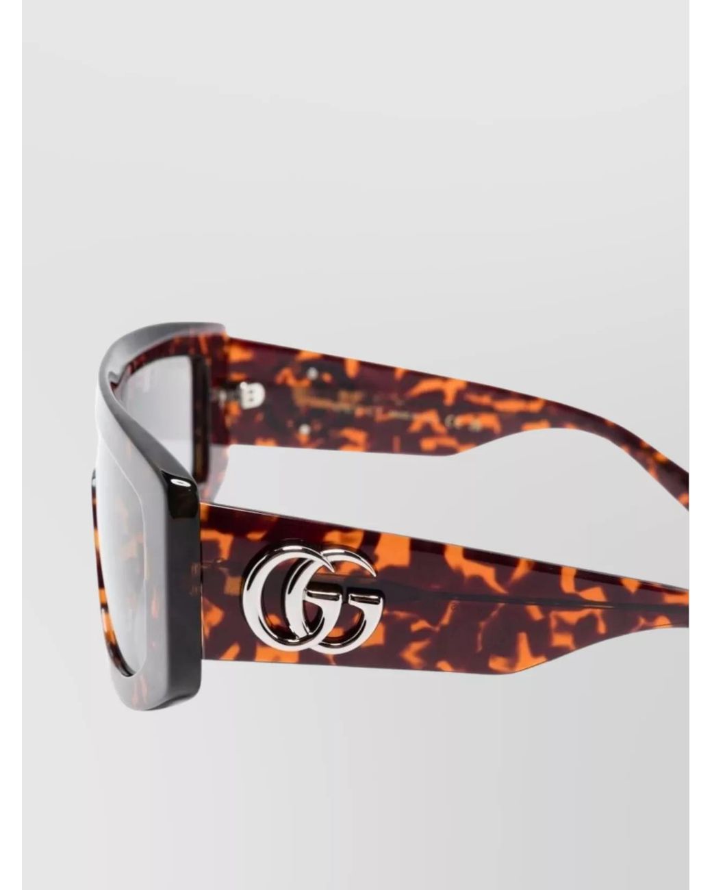 Gucci Metallic Acetate Rectangular Sunglasses