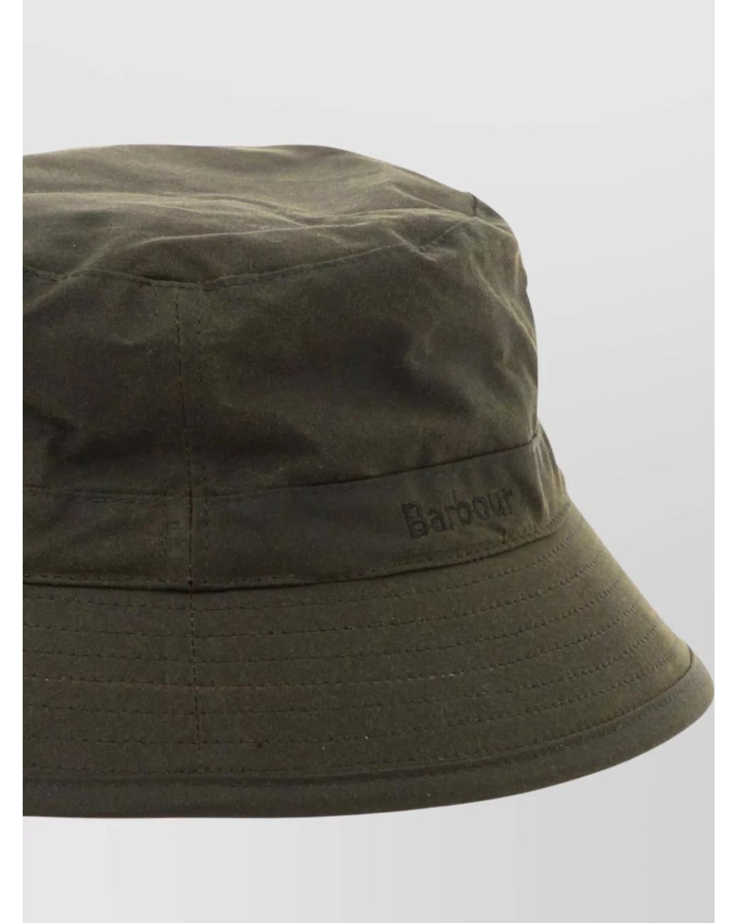 Barbour Green Stitched Detailing Wide Brim Bucket Hat for men